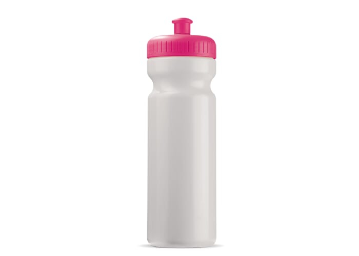 Bidon publicitaire sport Basic 750 ml Blanc et Rose